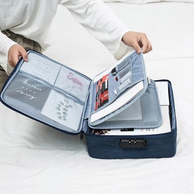 

ATKQ TAS DOKUMEN TRAVEL BAG DOCUMENT STORAGE BOX DENGAN PASSWORD