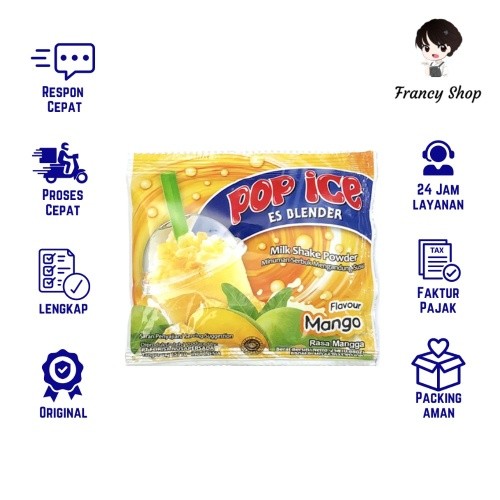 

Pop Ice Rasa Mangga Minuman Es Blender Eceran 1 Sachet 25 gr