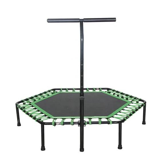 cheap exercise fitness trampoline with handle indoor jumping fitness mini trampoline