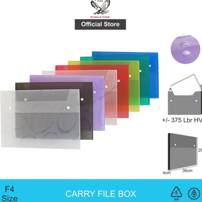 

BEST ITEM! EAGLE CARRY FILE BOX TRANSPARAN TEBAL 4 CM F4 (FOLIO) TAS DOKUMEN MAP DOKUMEN 2 KANCING