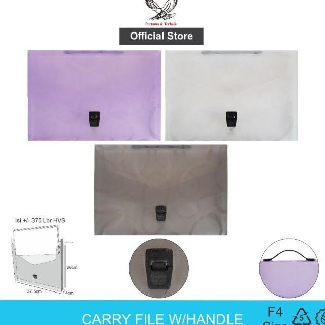 

CARRY FILE BOX EAGLE FILES WITH HANDLE MOTIF OVAL F4 (FOLIO) / TAS DOKUMEN / MAP PLASTIK TENTENG