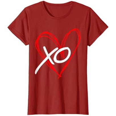 Kaos XO Hugs And Kisses Heart Love Valentines Day |U7wkvD1U|