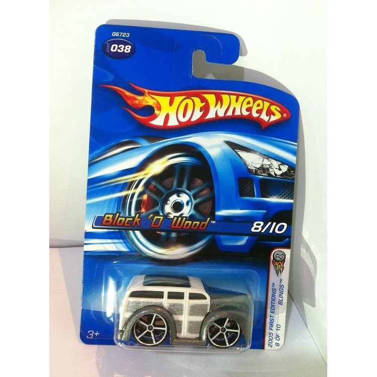Hot Wheels. 2005 First Editions Blings - Block O Wood. Grey White