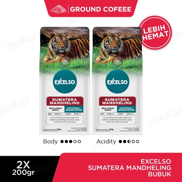 

Diskon Excelso Kopi Bubuk Sumatera Mandheling 200G Twin Pack