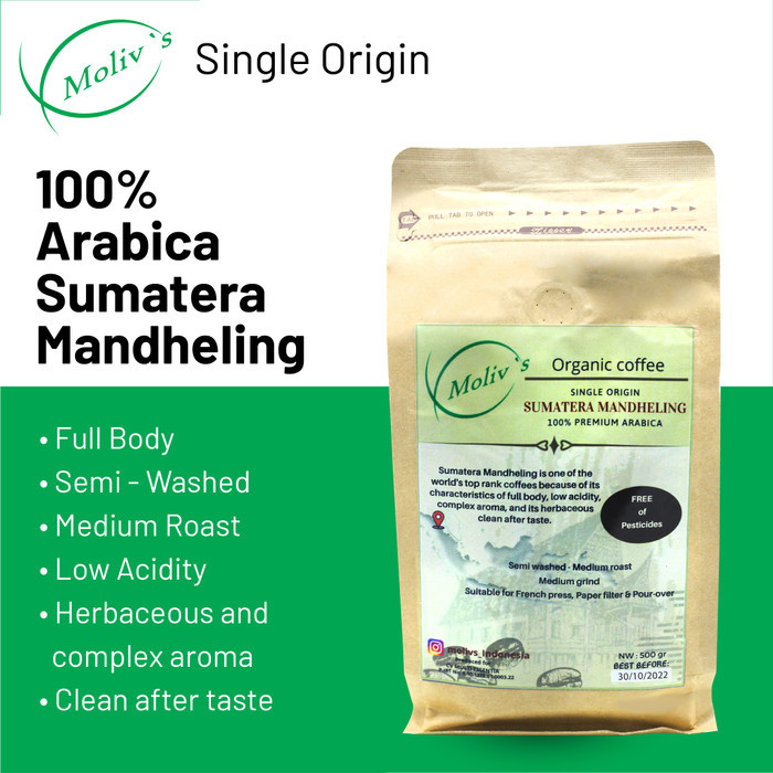 

Diskon Kopi Organik Moliv'S- Sumatera Mandheling - 100% Arabica - 500Gr
