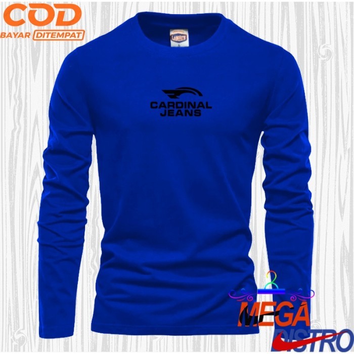 Baju Kaos Lengan Panjang Distro Cardinal Jeans Text Hitam