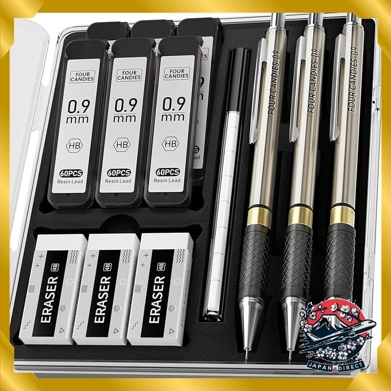 

Set Pensil Mekanik Logam Four Candies 0,9 mm 3 buah Isi Ulang Timah HB 360 buah dengan Penghapus Gambar Tulis Sketsa dengan Kotak Termasuk |cSlg0rv9|