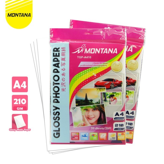 

Glossy Photo Paper / Kertas Foto Montana TGP-A410 A4 210 gr gsm