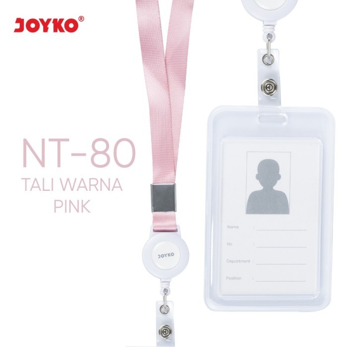 

Name Tag + Tali + Yoyo Tempat ID Card Holder Joyko NT-80 Pink