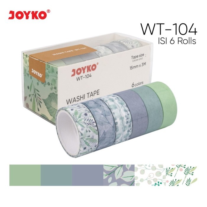 

Washi Tape Pita Perekat Selotip Kertas Warna Joyko WT-104 15 mm x 3 M