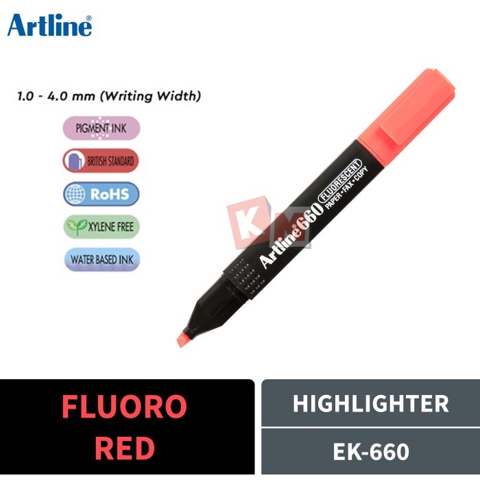 

Highlighter Penanda Berwarna Artline EK-660 Fluoro Red Fluorescent