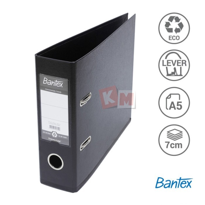 

TERBARU - Ordner Bantex Lever Arch File PP A5 Kwitansi 7cm Black 1453-10 Hitam