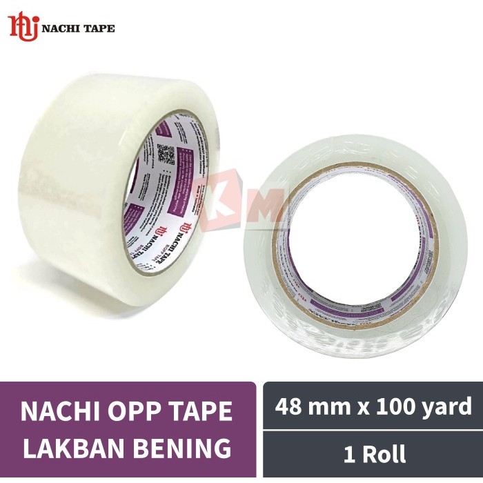 

TERMURAH - Lakban Bening Nachi Opp Tape 2 Inch / 48 mm x 100 yard / Core Ungu