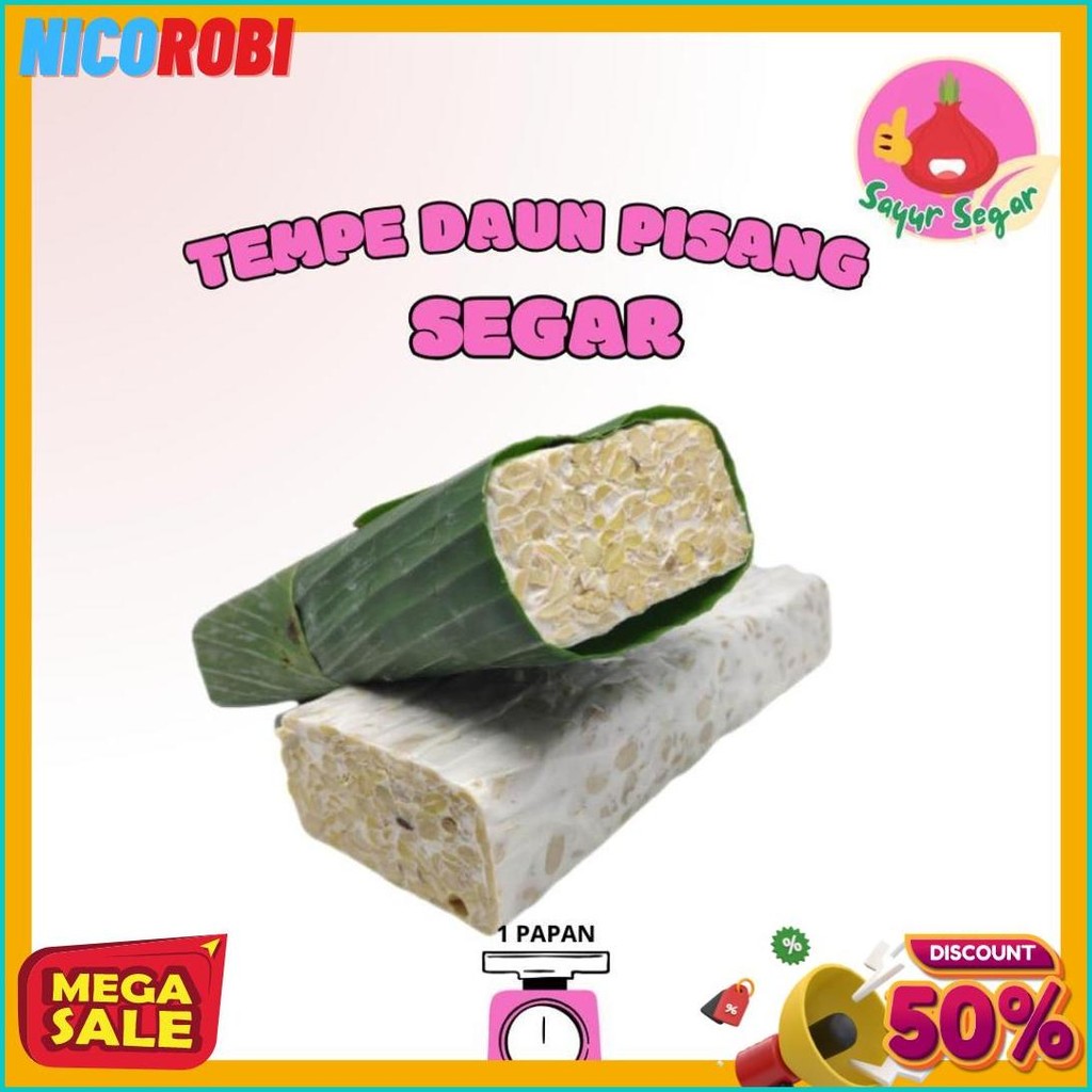 

Sayur Segar - Tempe Daun Pisang/Tempe/Tempe Segar/Tempe Mentah/Tempe Kotak/Tempe Kedelai 1 Papan (Cod)