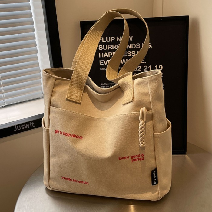 TAS TOTE BAG WANITA KANVAS ORIGINAL KOREA FASHION TAS KULIAH / KERJA