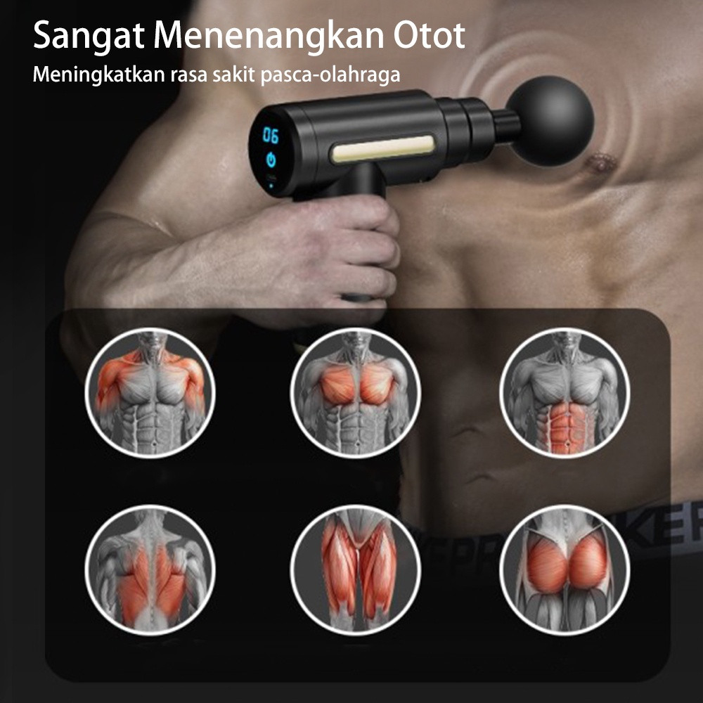 Pistol Pijat ni USB Rumah Portabel Pijat Relaksasi Otot Alat Pijat Listrik 4-in-1 yang Dapat Diisi
