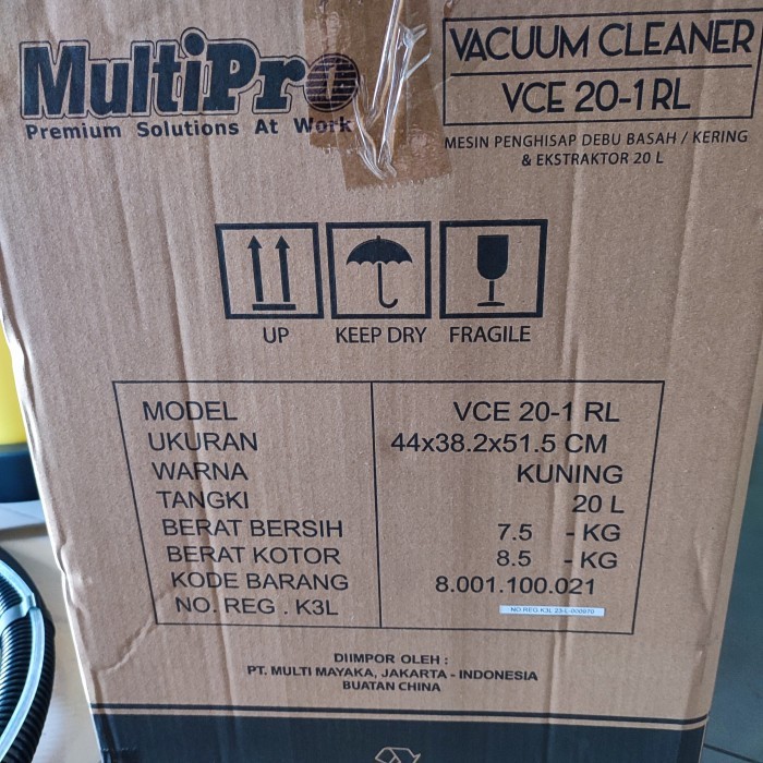 Menarik Multipro Vce20-1 Rl Vacuum Cleaner Wet Dry Ekstraktor Vce 20 - 1