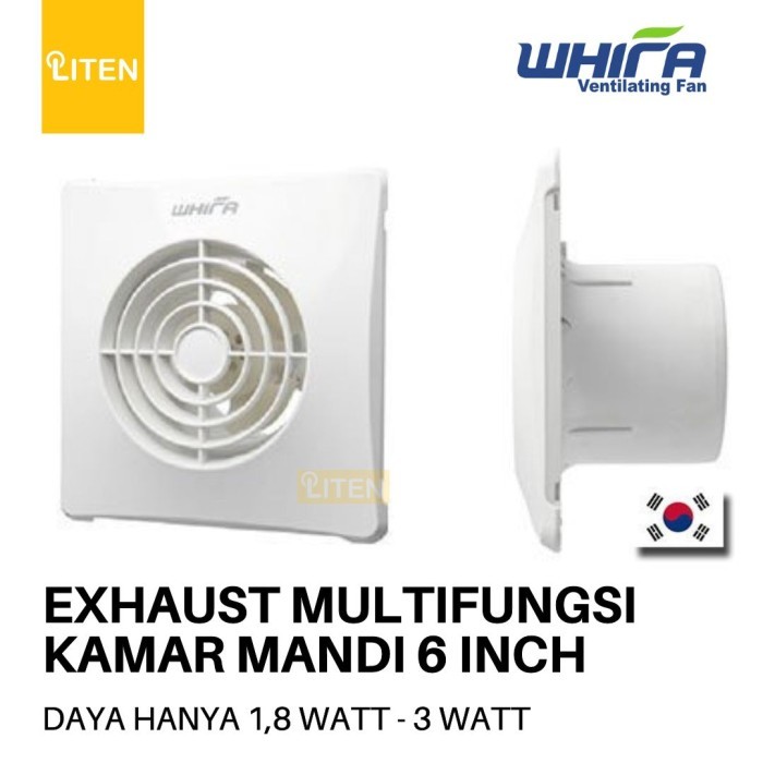 Exhaust Fan Kamar Mandi Plafon Dinding Murah 6 inch 15CK Angin Watt Rendah Kecil