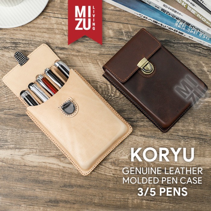 

MIZU KORYU Leather Fountain Pen Case 3/5 Slots Inspired Galen Leather
