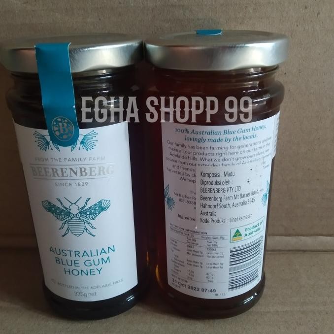 

Beerenberg Australia Blue Gum Honey 335Gr||Selai