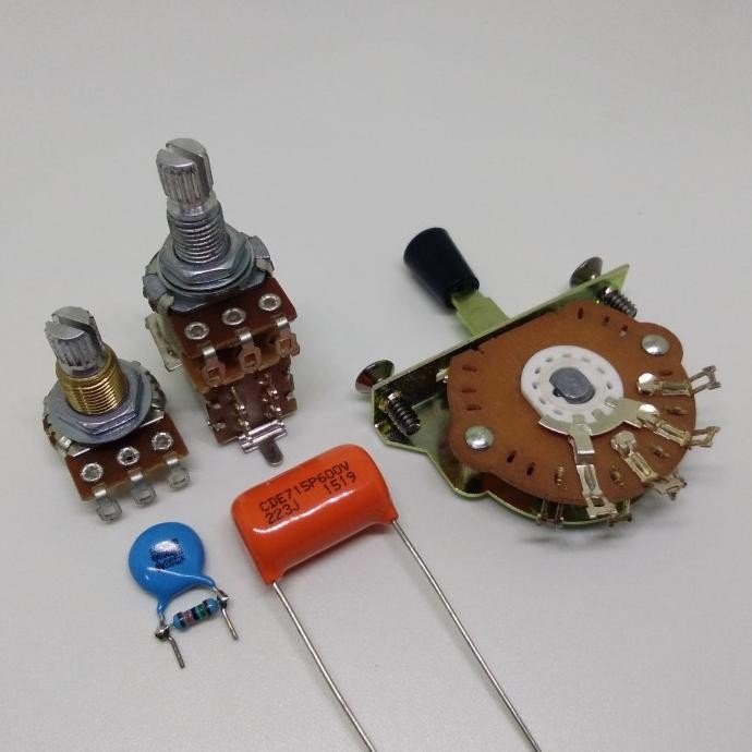 Set Part Electronics Gitar Potensio Push Pull Selector 3 Way