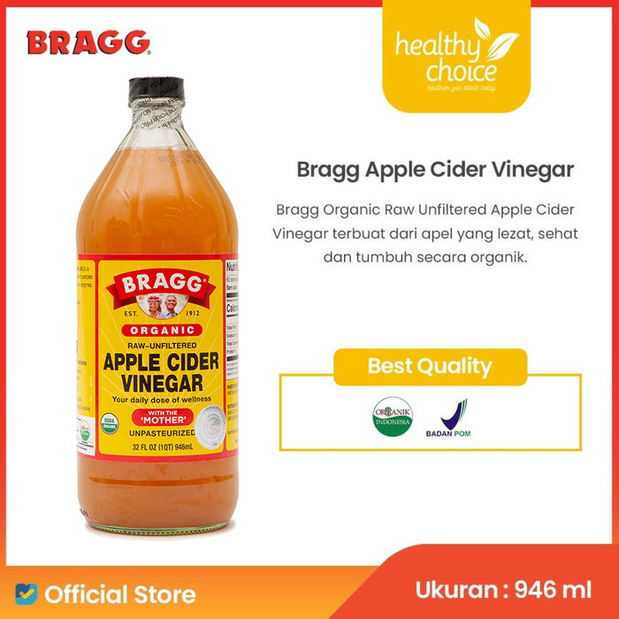 

Bundling 2 Pcs Bragg Organic Raw Unfiltered Apple Cider Vinegar 946 Ml