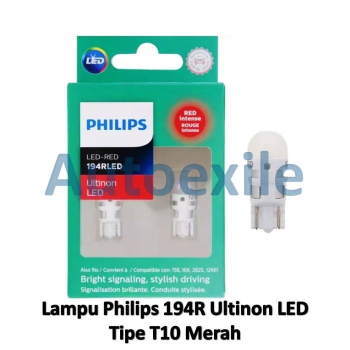 Lampu Halogen LED T10 W5W Philips 4000K 6000K 6500K Amber Putih Merah