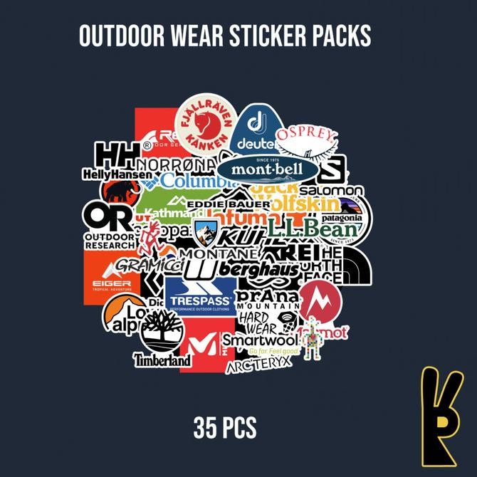 

Sale Outdoor Wear Sticker Pack 35Pcs | Stiker Laptop Helm Instrumen Koper
