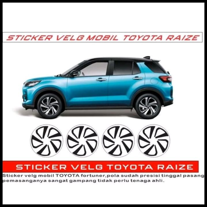 TERBARU CUTTING STIKER STICKER VELG BLACK GLOSSY TOYOTA RAIZE - 4 VELG 