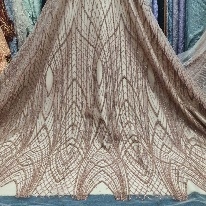 Tile Payet Swaroski Bahan Kebaya Kain Tule Payet Brokat Payet_Sage