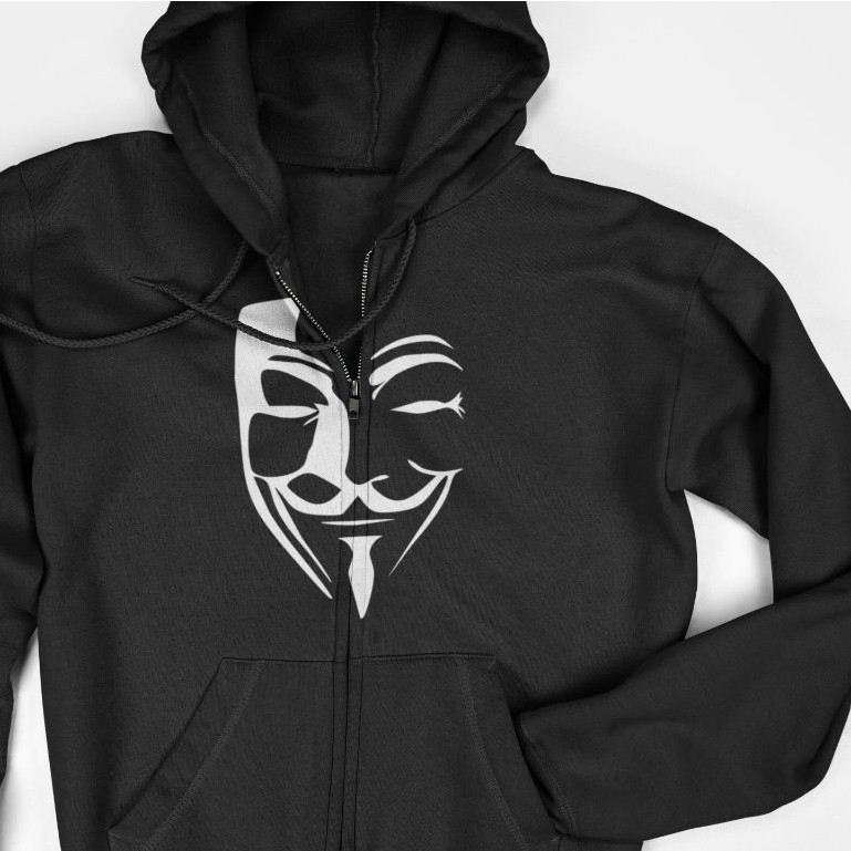 Hoodie Jaket Zipper - Anonymous Mask