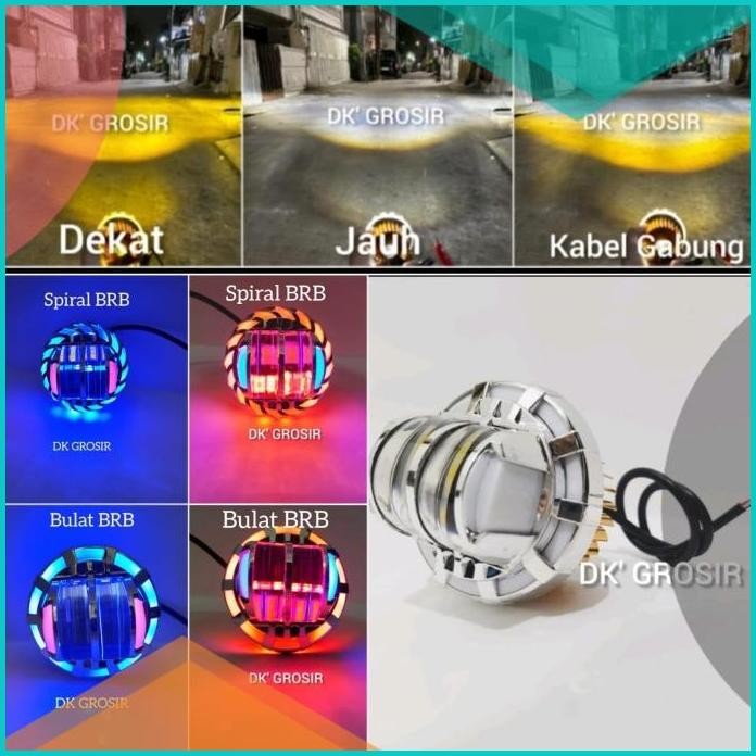 Lampu Utama Projie Daymaker Mini 2.5 inc jauh dekat kuning putih 11OKT