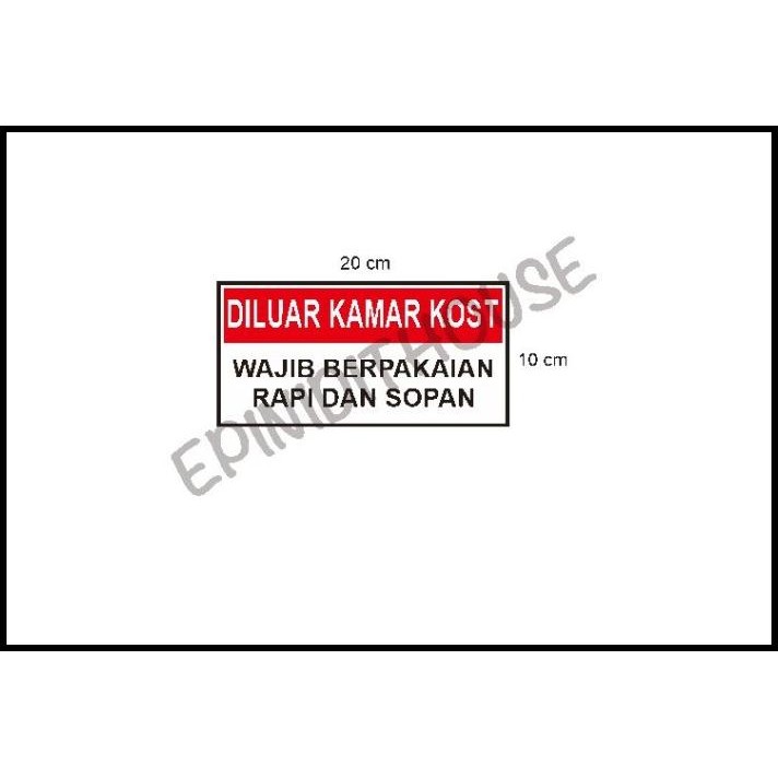 

DISKON STIKER VINYL DILUAR KAMAR KOST PAKAIAN RAPI SIGN KOST WANITA PRIA !!!!