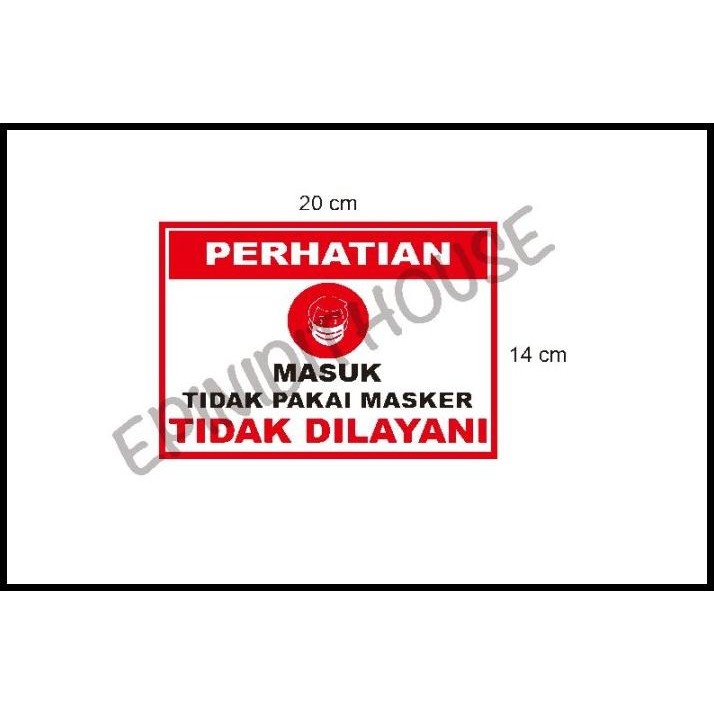 

GRATIS ONGKIR STIKER VINYL MASUK TIDAK PAKAI MASKER DILAYANI RESTORAN TOKO SHOP CAFE !!!!!