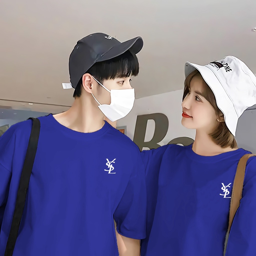 Kaos Couple Sepasang Thisert Lengan Panjang Pendek Tisert Dewasa Bestie Laki Perempuan Kaus Kembar C