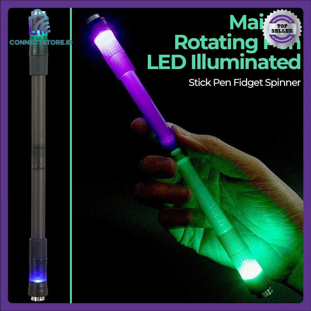 

Mainan Rotating Pen Stick Pen Fidget Spinner Toy Led Illuminated-Black