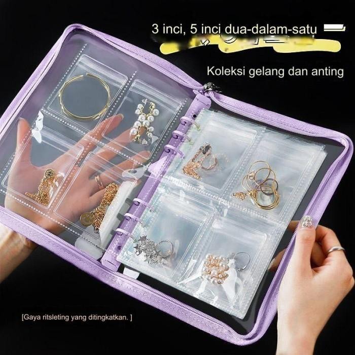 

[Khusus Batam] Binder Organizer Aksesoris Perhiasaan,Organizer Set Zipper Penyimpanan [G]