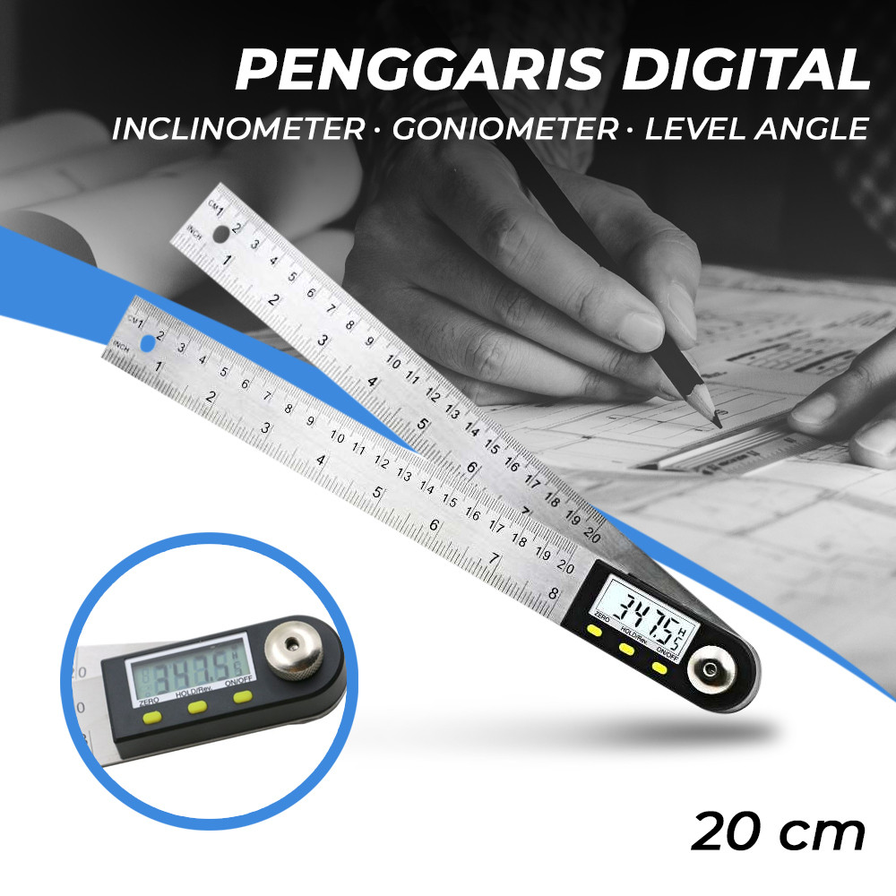 

Penggaris Digital Inclinometer Goniometer Level Angle 20cm - TL454 - Silver | PBV