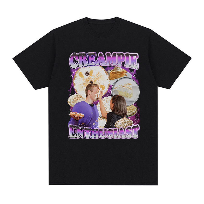 Kaos Grafis Meme Creampie Lucu Pria Wanita Vintage Kaos Fashion Berkualitas Tinggi Musim Panas Kasua