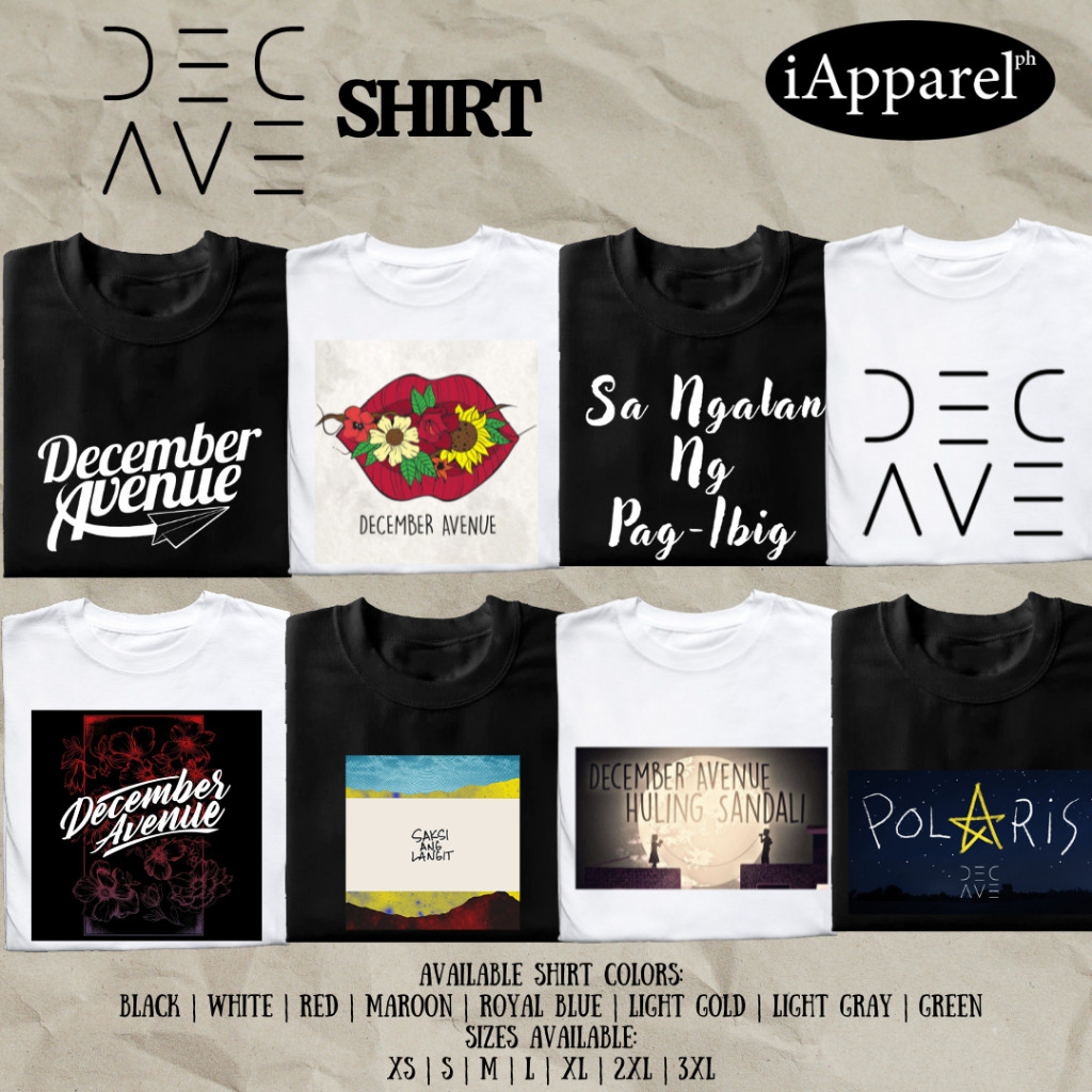 KAOS BAND DECEMBER AVENUE KATUN UNISEX - iapparelph |066S60oS|