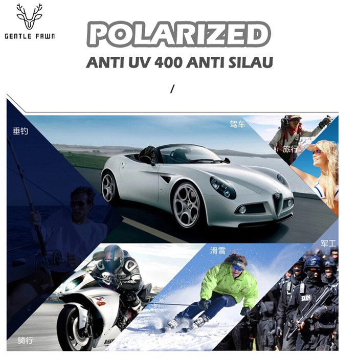 Kacamata Sunglasses Polarized Anti Silau Pria Kotak Metal Ddd 2605