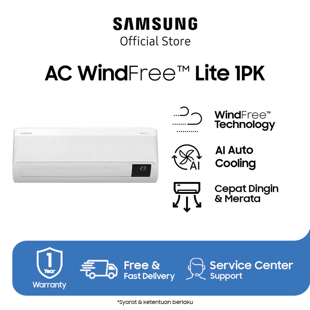 Samsung AC Air Conditioner WindFree™ Lite 1PK Wall-mounted Conditioner - AR10CYFAAWKNSE
