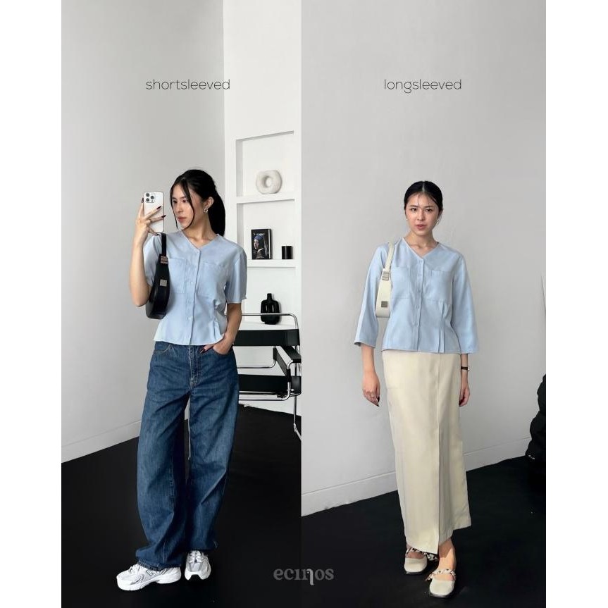 ECINOS - Butter Top - Atasan Wanita (V-Neck Top)