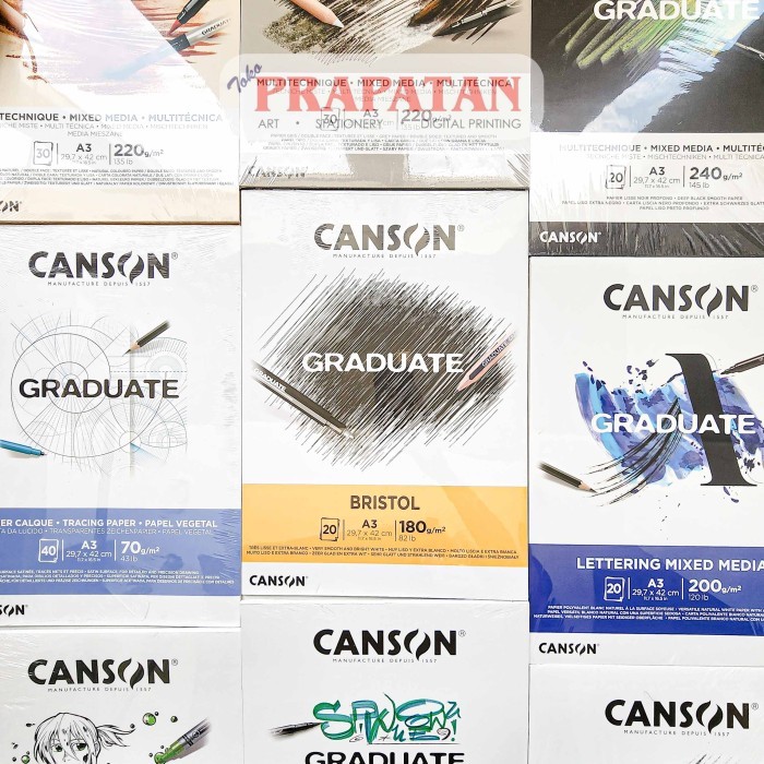 

Graduate Canson Drawing Pad A3 Mix Media Watercolor Sketch #Original