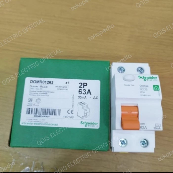 New Rccb/Elcb Domae 2P 40A Domr01240, 30Ma Ac 6Ka Schneider
