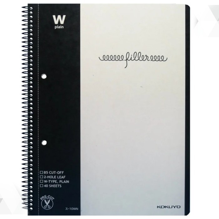 

Kokuyo Filler Note 2 Lubang Polos B5-40 Sheets S-10Wn #Original
