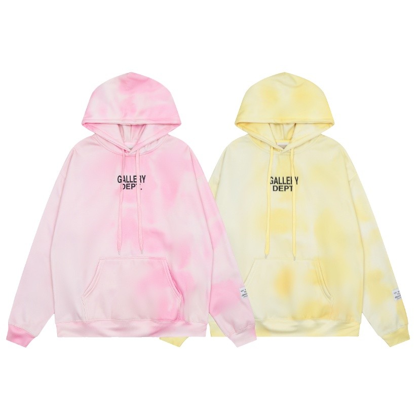 High street GALLERY DEPT TIDE tie dyed gradient rainbow casual long sleeve hoodie untuk pria dan wan