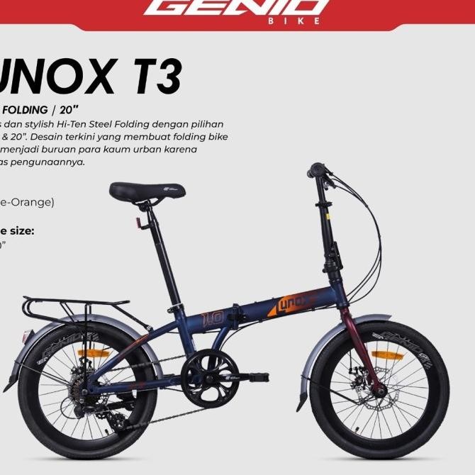 Sepeda Lipat 20 Genio Lunox 1.0 New Boncengan