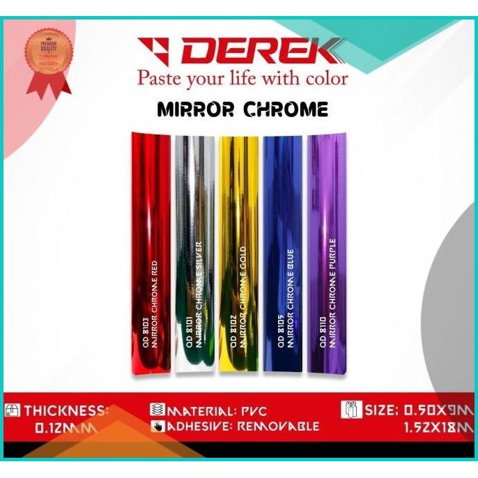 

Sticker Metalic Chrome Derek 50cm ( Meteran ) 11OKTZ4 perkakas