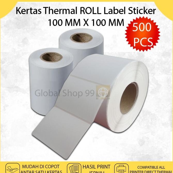 

Sale Kertas Thermal Sticker 100X100 Isi 500 Pcs Label Cetak Resi Onlineshop Struk Nota Barcode